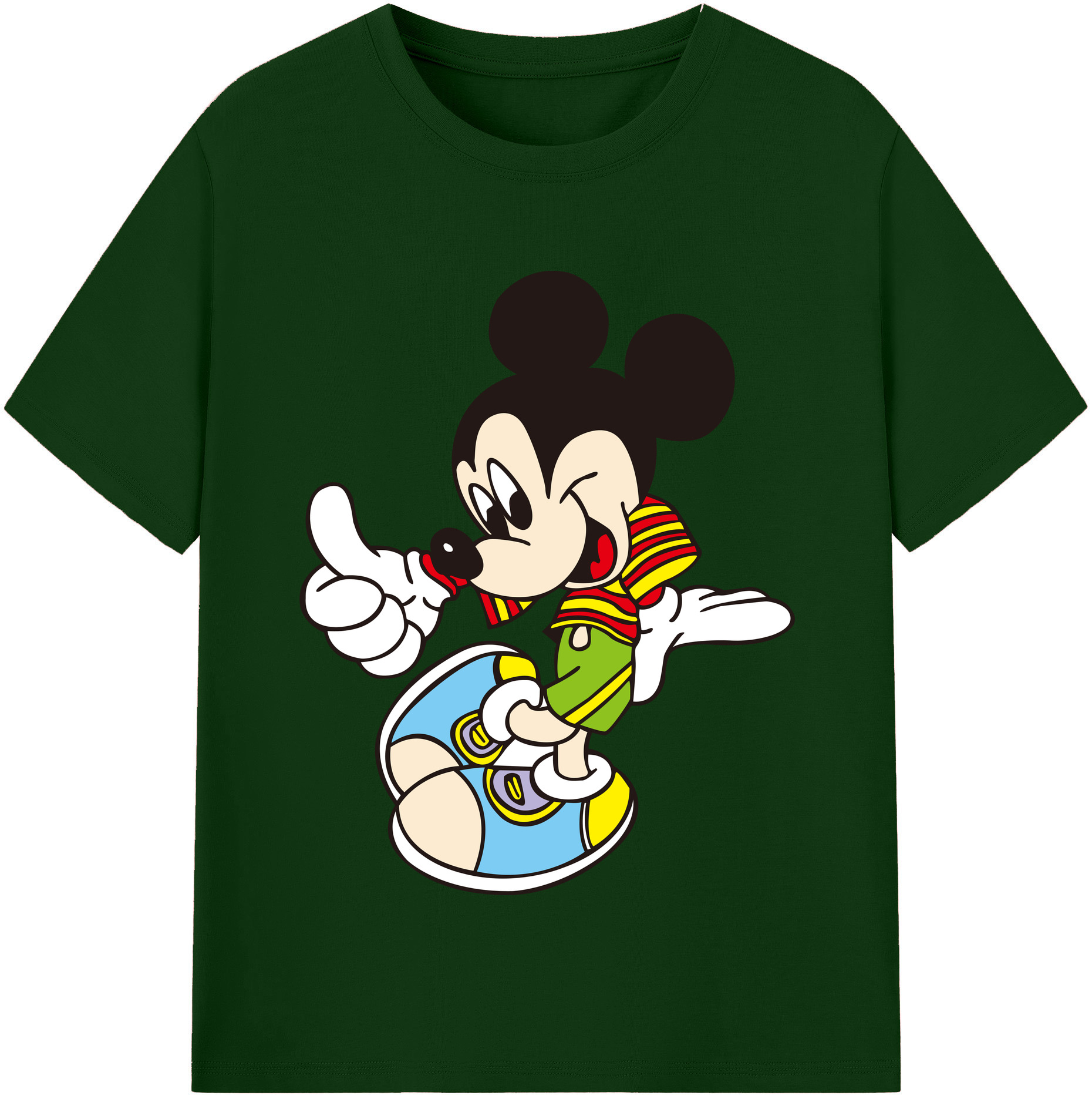 （画像用） ミッキーマウス Mickey Mouse 綿100％半袖Tシャツ（フロントプリント）